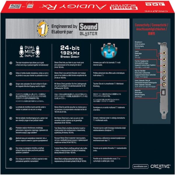 TARJETA SONIDO CREATIVE PCI-E BLASTER AUDIGY RX SB1550