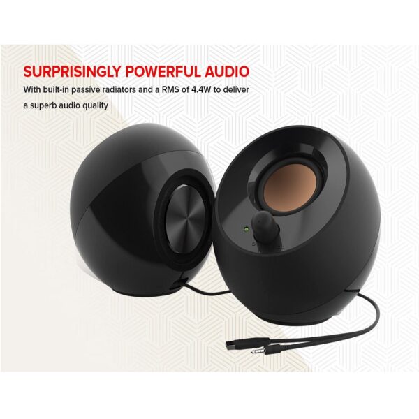 Creative Pebble V2 BLACK USB powered 2.0-Channel Desktop Speakers Volume  Control