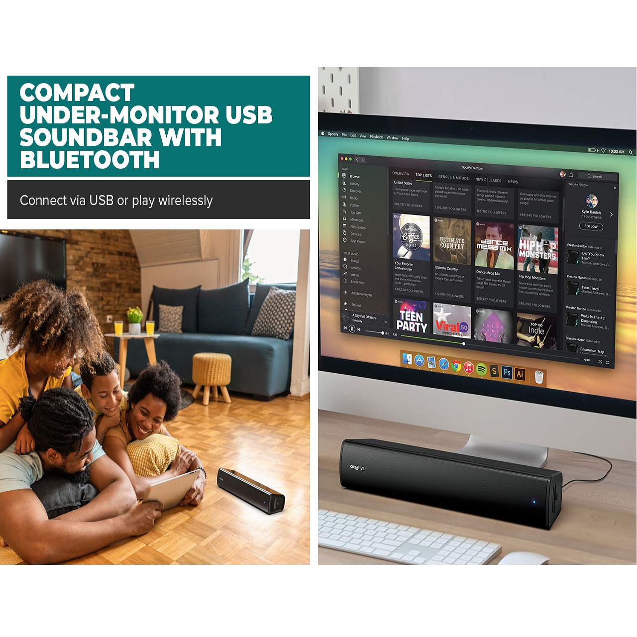 India Soundbar, in Dual-Driver Creative India V2 with - and Air Nintendo 5.3, Compatible Radiator, Buy BT Under-Monitor USB PS5 Compact Stage with Passive on Lowest and Price Creative